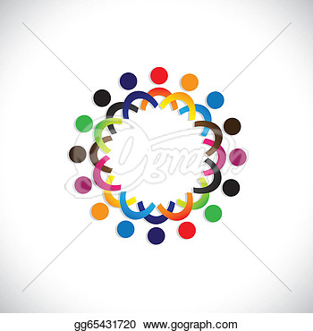 Clipart   Concept Vector Graphic  Colorful Social Community Of People