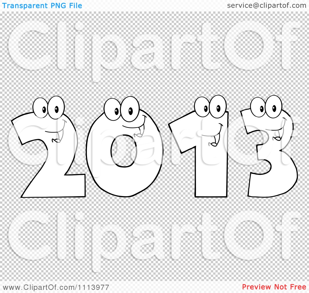 Clipart Outlined Happy 2013 Numbers   Royalty Free Vector Illustration