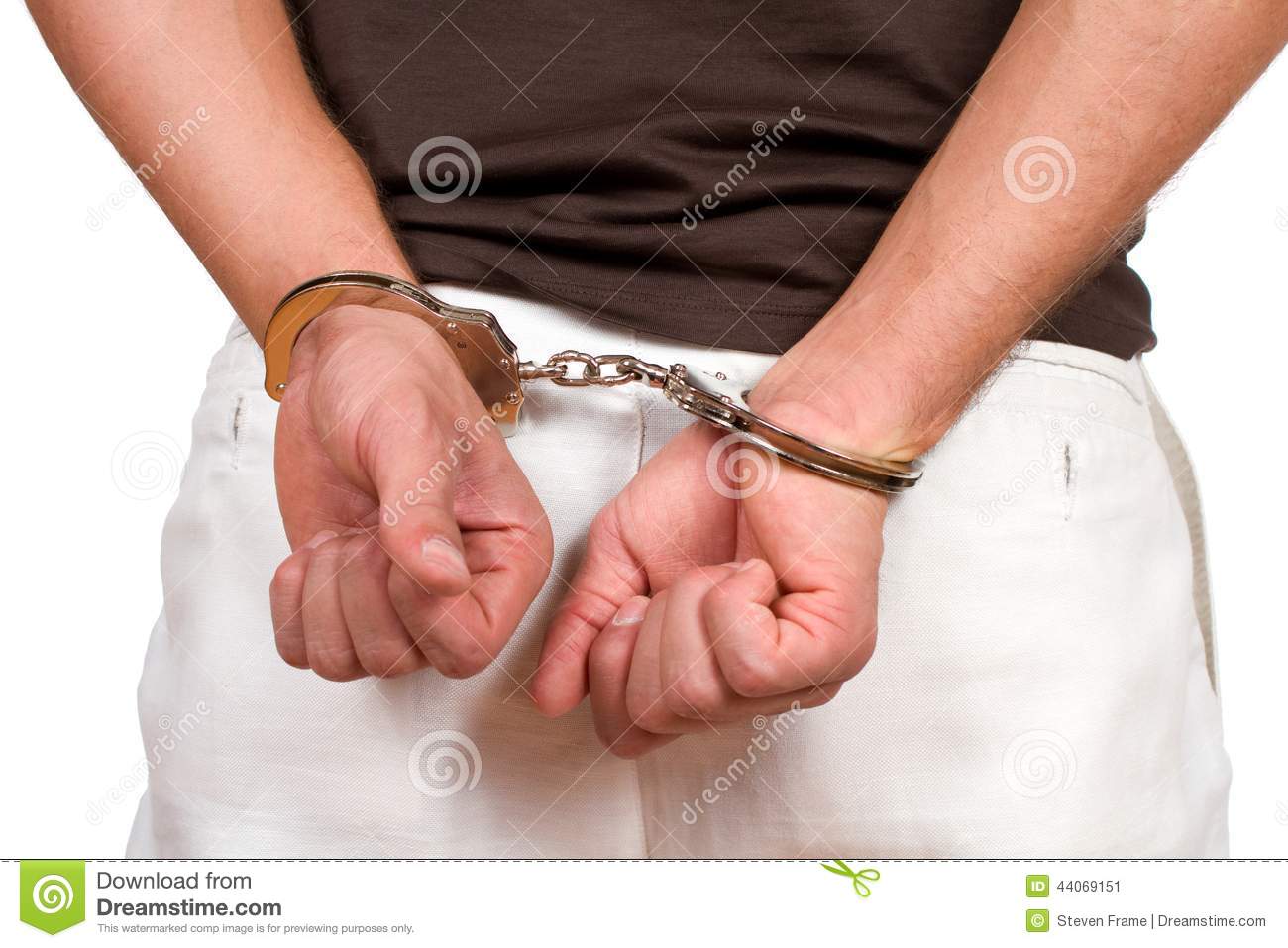 Handcuffed Man Stock Photo   Image  44069151