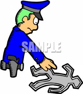 Homicide Clipart A Homicide Detective Studying A Chalk Outline 100326    