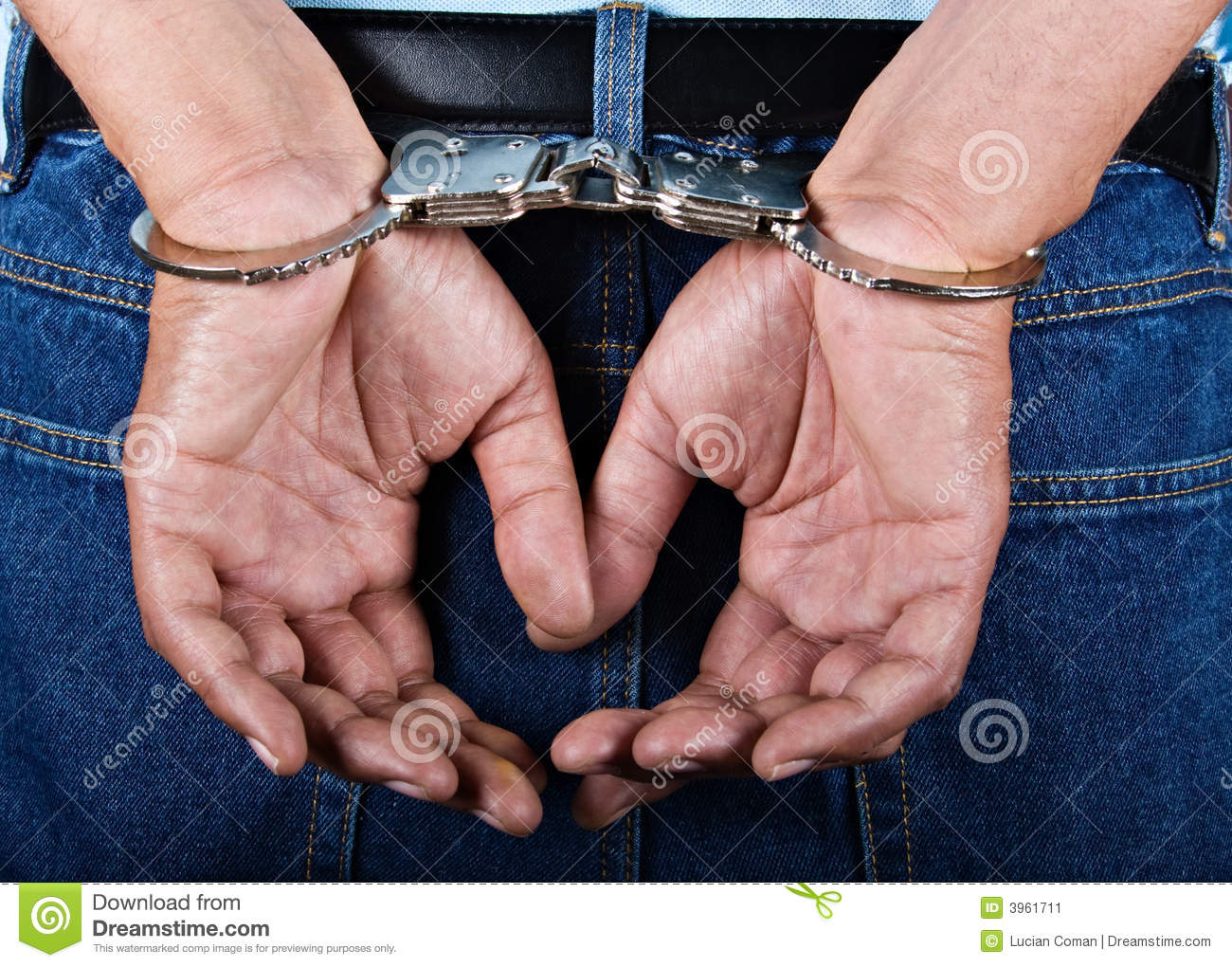 Man Handcuffed Hands At The Back 