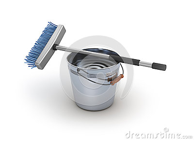 Metal Bucket Full Of Water  On White Royalty Free Stock Photo   Image