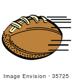     Of A Brown Leather American Football Being Tossed During A Game