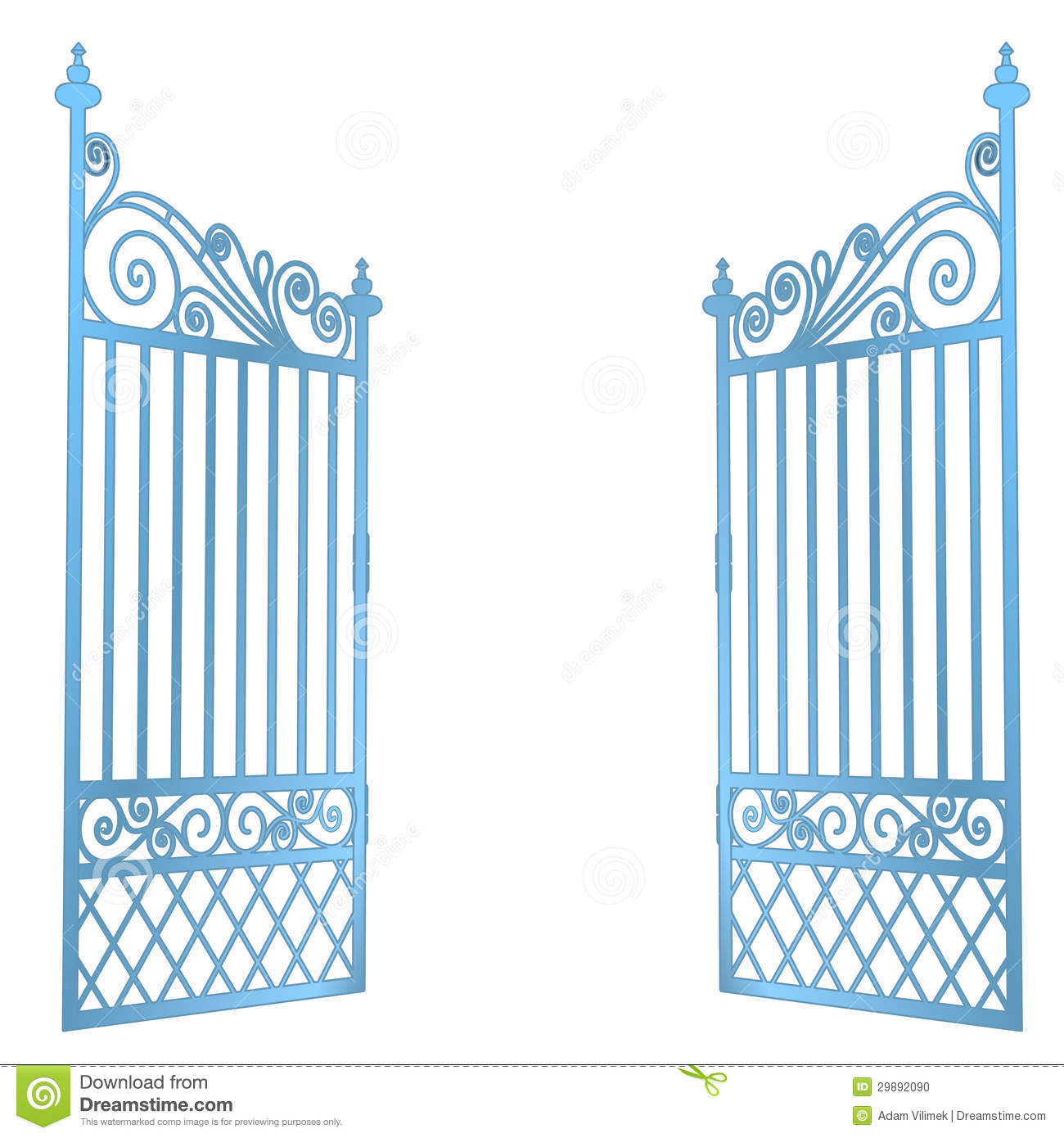 Open Heaven Gate Clipart Baroque Open Gate Vector