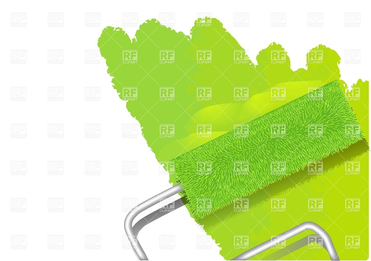Paint Roller Painting Wall In Lime Green Color Download Royalty Free