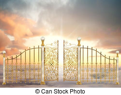 Pearly Gates Landscape   Pearly Gates Of Heaven Opening To A   