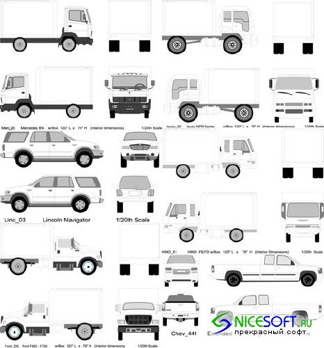 Pro Vehicle Outlines Vector Clipart Cd2               