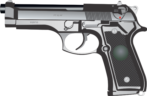 9mm Pistol Clipart Medium Size
