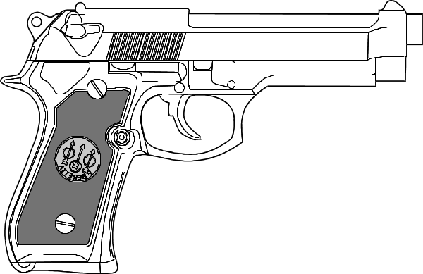9mm Pistol   Vector Clip Art