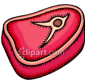 Big Raw Steak   Royalty Free Clipart Picture