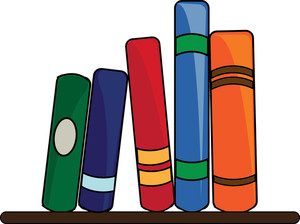 Books Clipart Image   Clipart Illustration Of A Books Lining A Shelf