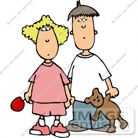 Caucasian Brother And Sister Clipart    13067 By Djart   Royalty Free