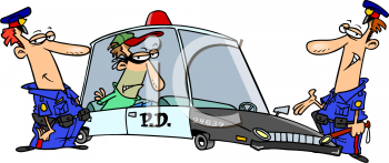Clip Art Image Cartoon Of Cops Putting A Burglar In Their Squad Car