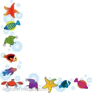 Clip Art Of A Corner Page Border Of Tropical Animals And Sea