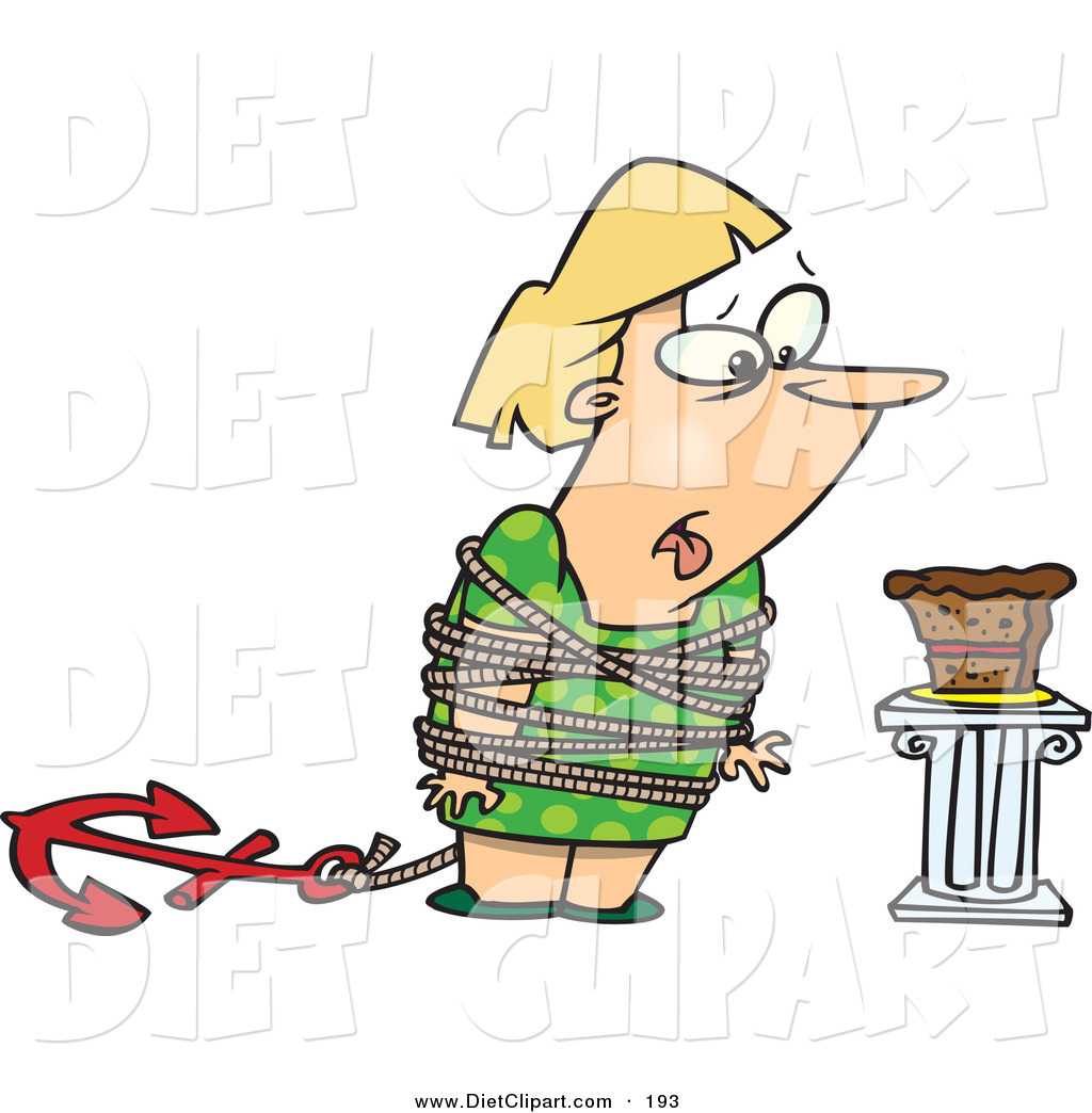 Clipart Picture Cartoon Fat Woman Eating Head Lettuce