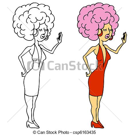 Clipart Vector Of Diva Pose   An Image Of A Diva Girl Posing With Big