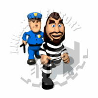 Cop Chasing Prisoner Animated Clipart