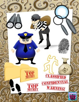 Cops Robbers   Mystery Clipart Bundle With Coordinating Digital