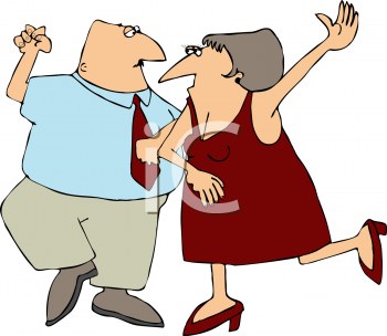 Elderly Couple Dancing On A Valentine S Date   Royalty Free Clip Art