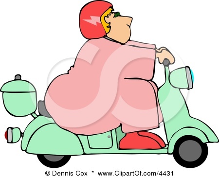 Fat Man Driving Scooter Cartoon Caricature Stock Vector   Filmvz