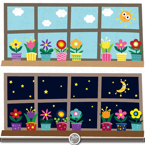 Flower Clip Art Flower Day And Night Colorful Flower Perfect For    