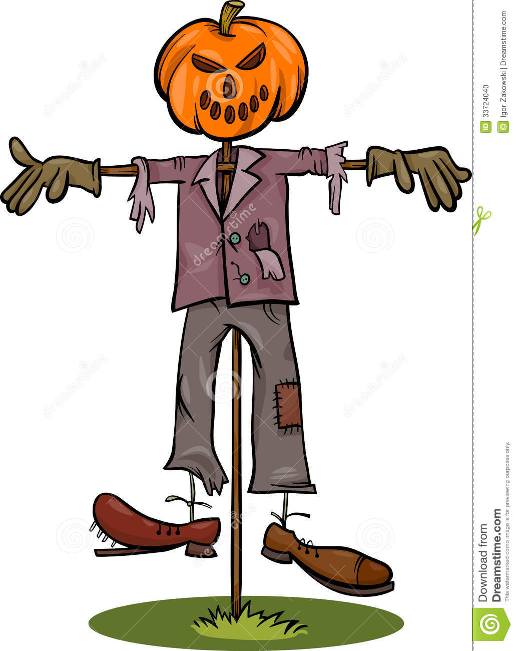 Halloween Scarecrow Cartoon Illustration Stock Photo   Image  33724040