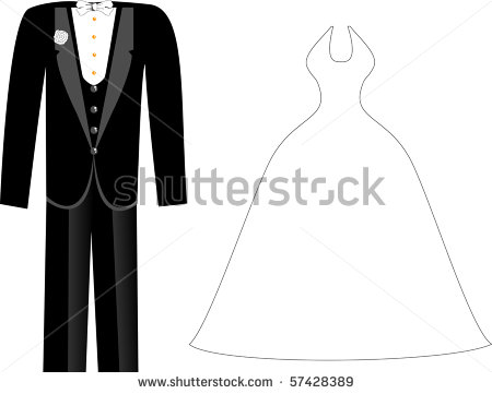 Illustration Of Bridal Gown And Tuxedo    57428389   Shutterstock