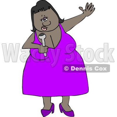 Middle Aged African American Diva Singer Woman Clipart Dennis Cox