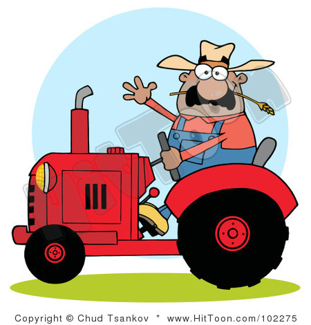 Royalty Free Rf Clipart Illustration Of A Caucasian Farmer Waving And