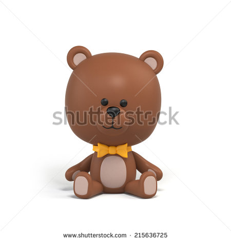 Teddy Bear Illustration Toy Clip Art Isolated On White 3d Cartoon