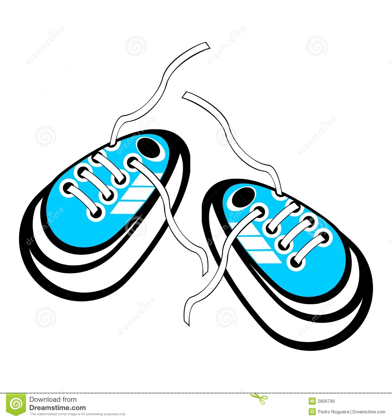 Tennis Shoes Clip Art Cartoon Sport Shoes Over White