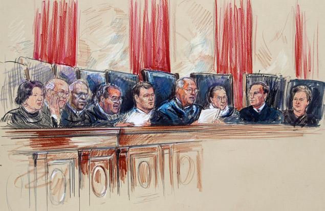 This Artist Rendering Shows Supreme Court Justices From Left Sonia