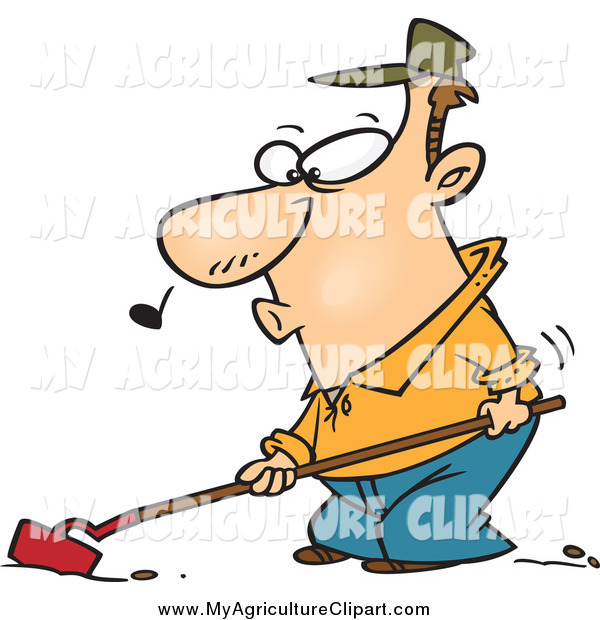 Vector Cartoon Agriculture Clipart Of A Whistling White Male Farmer