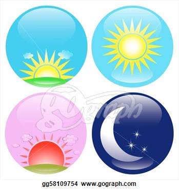 Vector Stock   Day And Night Icons Set  Clipart Illustration
