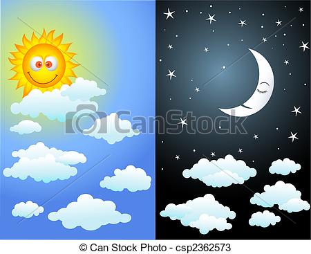 Vectors Of Day And Night Illustration Csp2362573   Search Clip Art