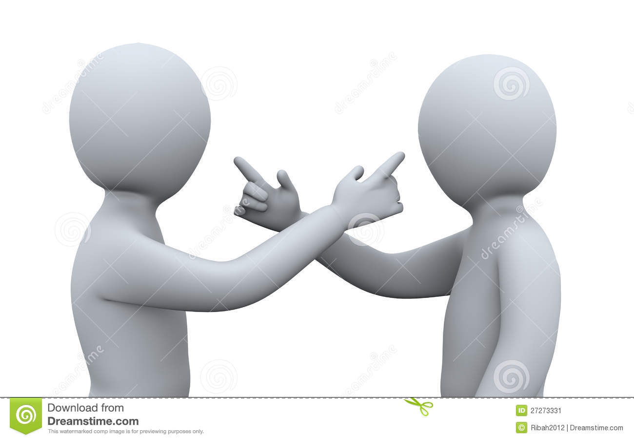 3d Illustration Of Men Pointing At Each Other  3d Rendering Of Human