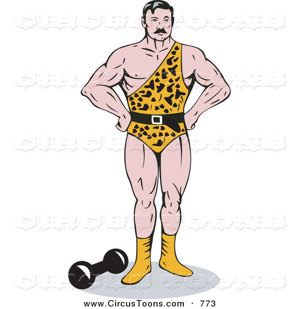 Circus Clipart Of A Strong Man Standing By A Weight By Patrimonio