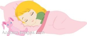 Clipart Illustration Of A Blond Girl Sleeping In Pink Sleeping Bag