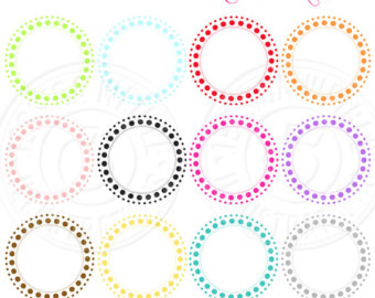 Dotted Circle Border Design Polka Dot Circle Frames Cute
