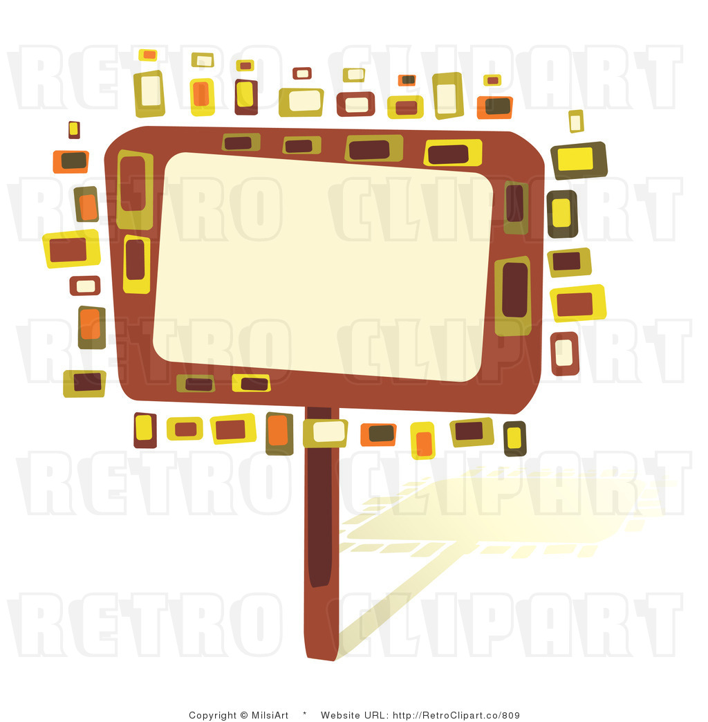 Free Vector Retro Illustration Of A Brown Rectangle Billboard Sign