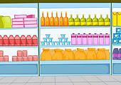 Grocery Store Aisle Clipart Supermarket Cartoon