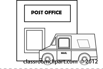 Home   Postoffice Building Delivery Truck Outline   Classroom Clipart