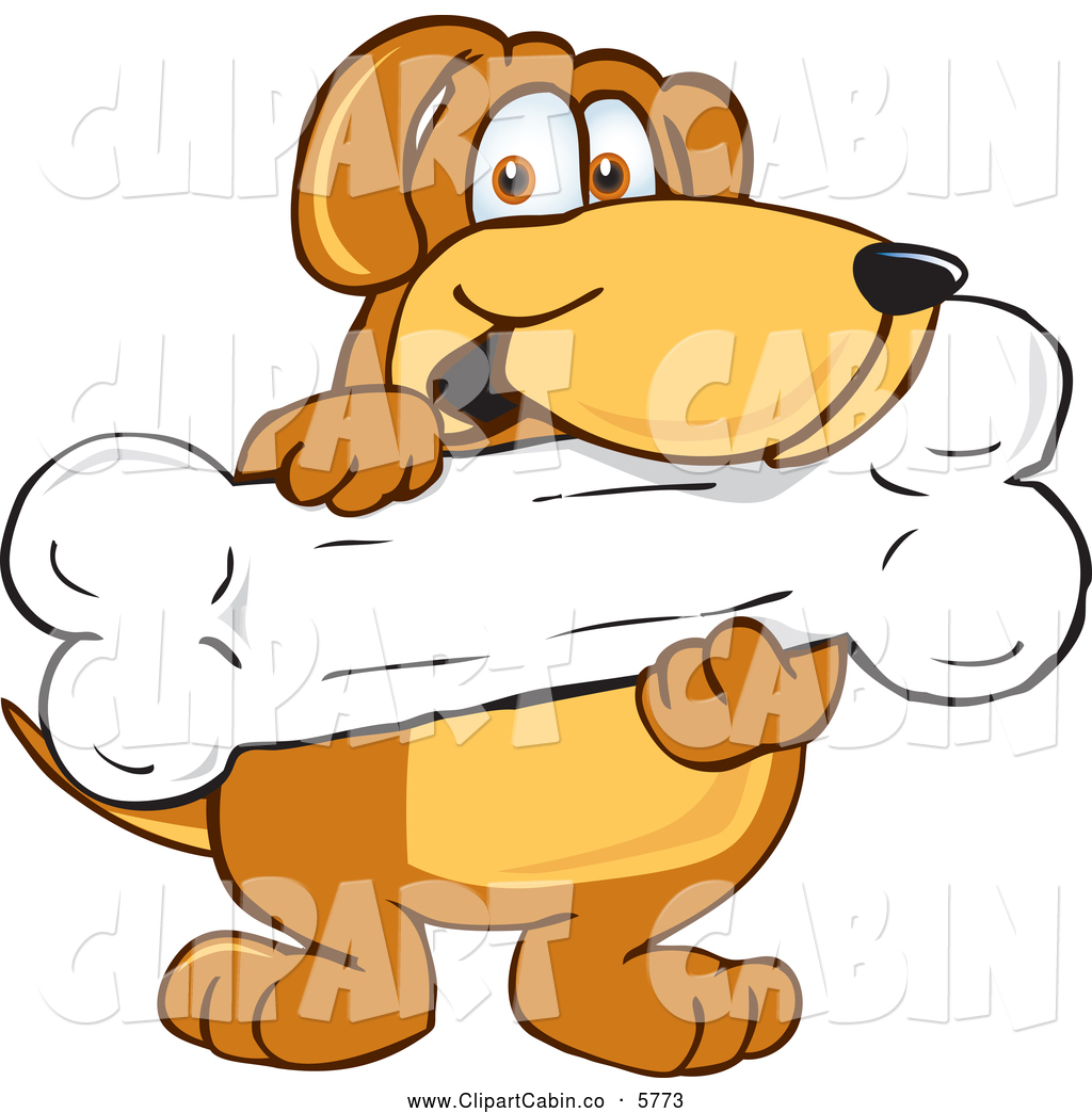 Larger Preview  Clip Art Vector Cartoon Of A Cheerful Brown Dog Mascot    
