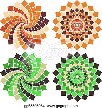     Mosaic Flower In Different Colors And Styles  Clip Art Gg58506964
