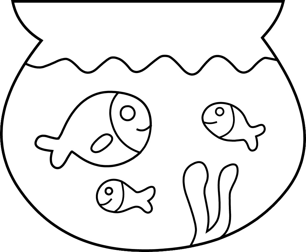 Pet Fishes Bowl Coloring Page Free Clip Art Is A Part Of Fish Bowl
