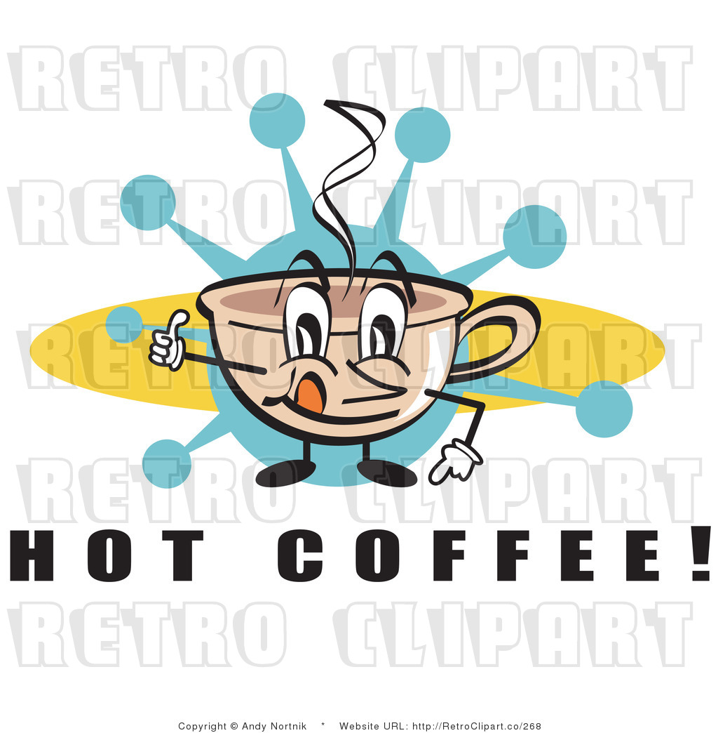 Retro Royalty Free Hot Coffee Sign Vector Clipart By Andy Nortnik    