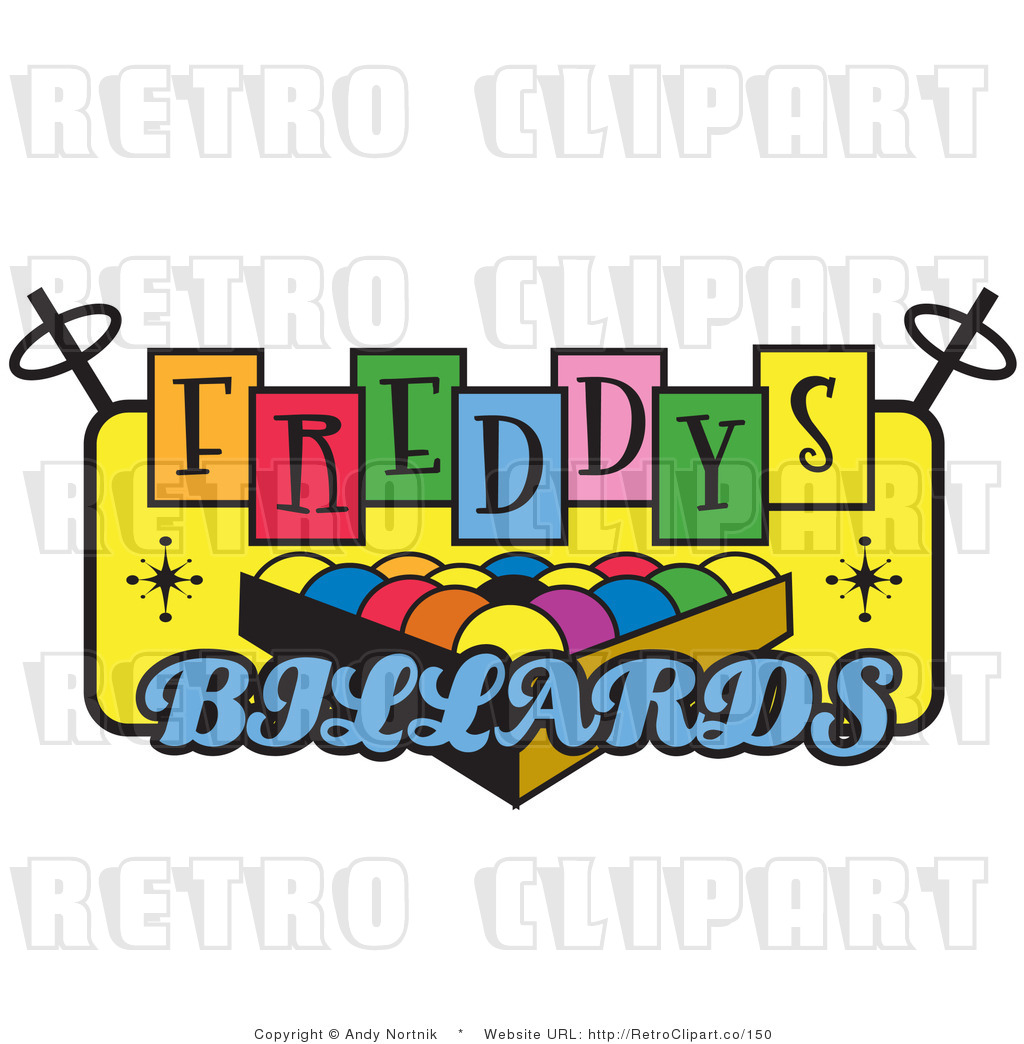 Royalty Free Retro Vector Clip Art Of A Freddys Billiards Sign By Andy    