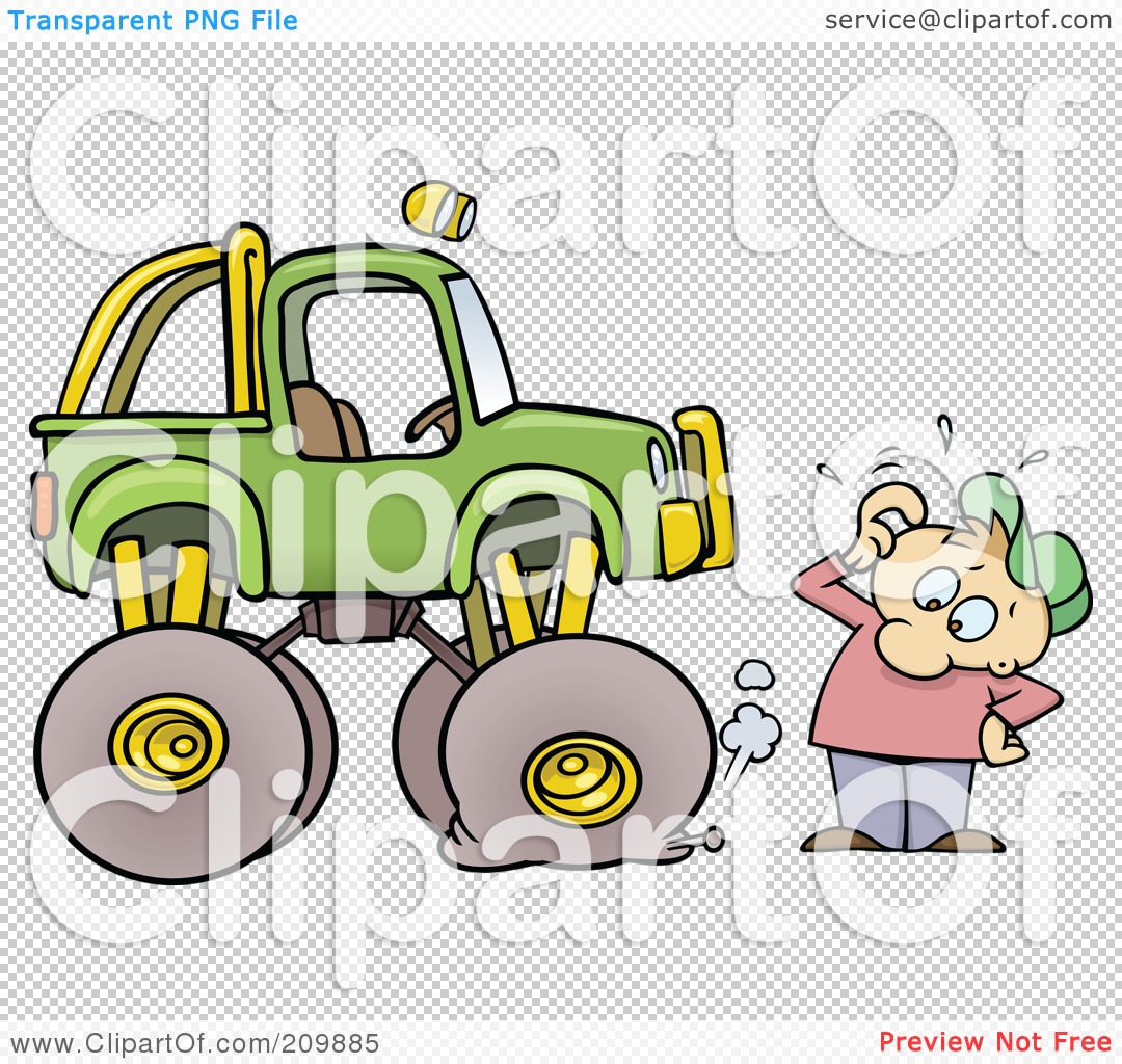 Royalty Free  Rf  Clipart Illustration Of A Toon Guy With A Nail In