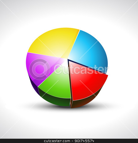 Shiny Pie Graph Icon Stock Vector Clipart Shiny Colorful Pie Graph    