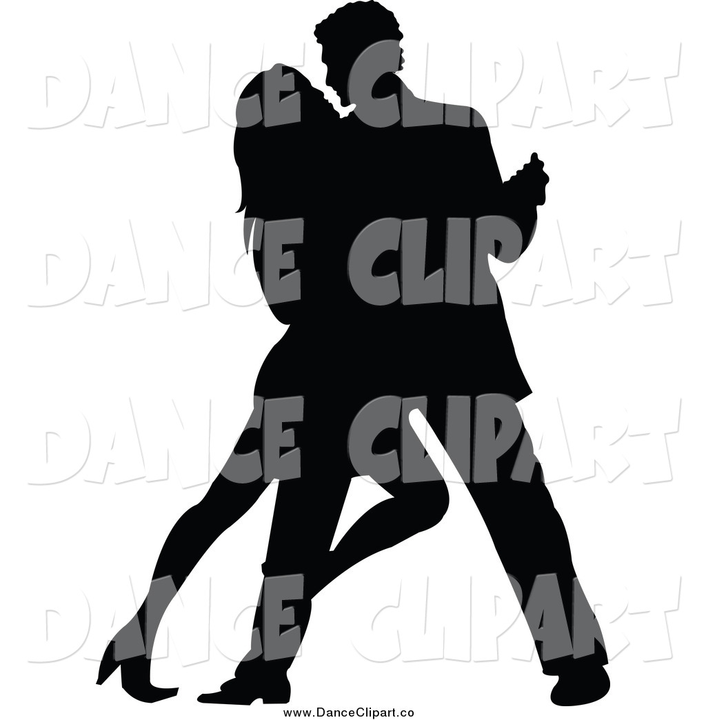 Vector Clip Art Of A Black Silhouetted Tango Dancing Couple By Pushkin